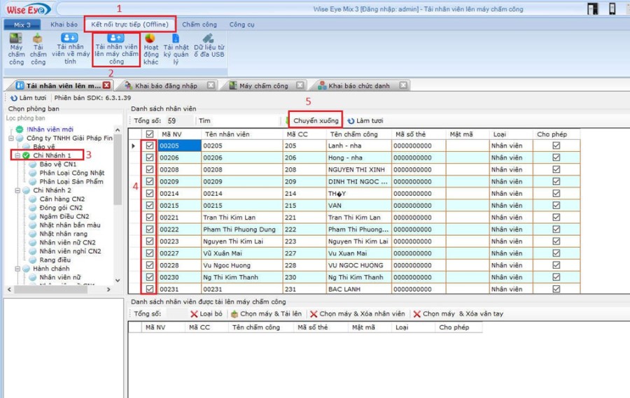 Hướng dẫn đăng ký và kết nối máy chấm công offline - Phần mềm Wise Eye Mix 3