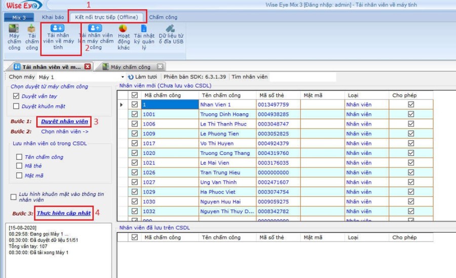 Hướng dẫn đăng ký và kết nối máy chấm công offline - Phần mềm Wise Eye Mix 3