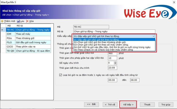 Hướng dẫn khai báo và sắp xếp lịch trình làm việc cho nhân viên - Phần mềm Wise Eye Mix 3