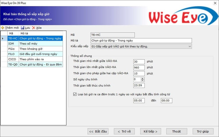 Hướng dẫn khai báo và sắp xếp lịch trình làm việc cho nhân viên - Phần mềm Wise Eye Mix 3
