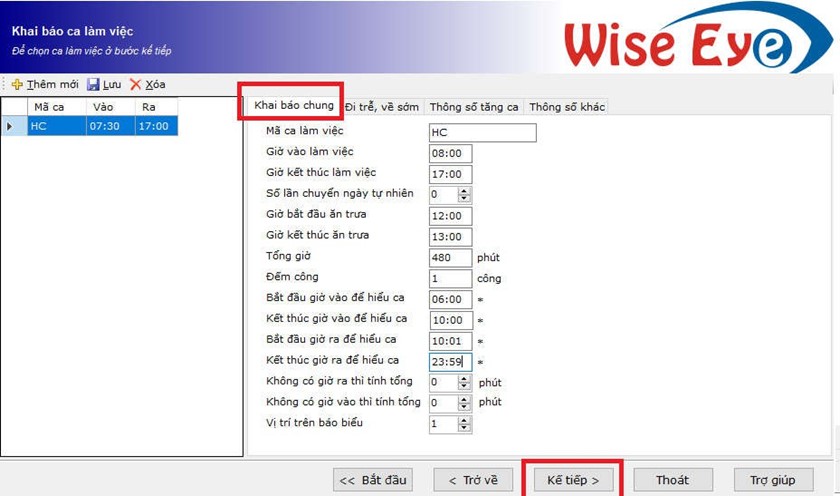 Hướng dẫn khai báo và sắp xếp lịch trình làm việc cho nhân viên - Phần mềm Wise Eye Mix 3