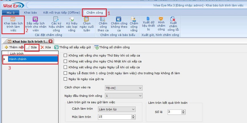 Cộng Lực hướng dẫn khai báo và sắp xếp lịch trình làm việc cho nhân viên - Phần mềm Wise Eye Mix 3