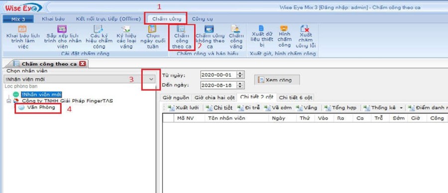 Hướng dẫn xem công và xuất báo biểu excel - Phần mềm Wise Eye Mix 3
