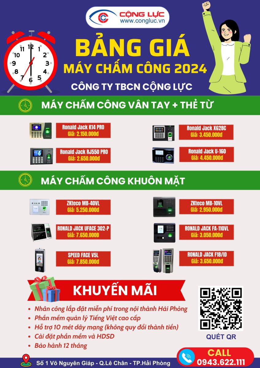 báo giá lắp máy chấm công tại quận Hồng Bàng tp hải phòng