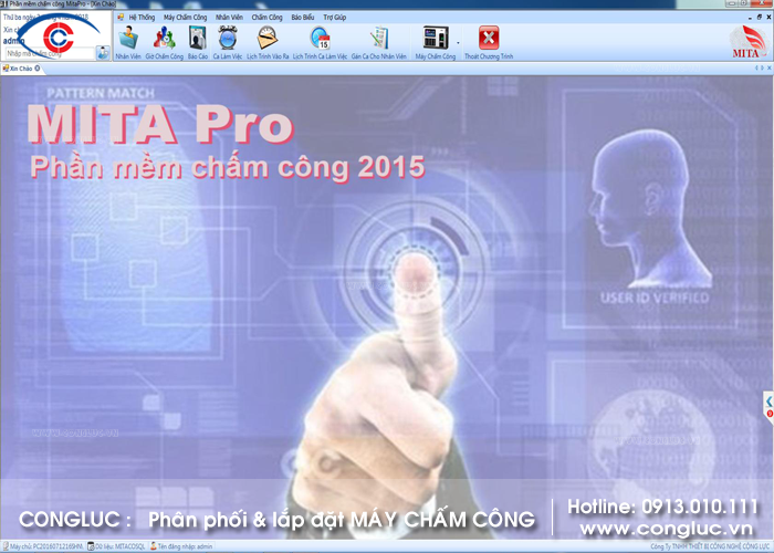 Giao diện phần mềm chấm công Mita Pro