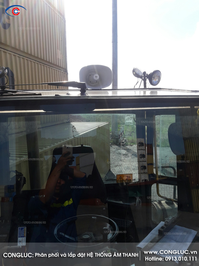 Lắp thiết bị âm thanh toa xe container tại icd Tân Cảng KCN Đình Vũ Hải Phòng