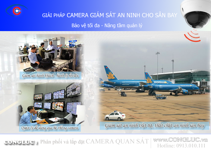 Giải pháp lắp đặt camera IP quan sát an ninh tại sân bay
