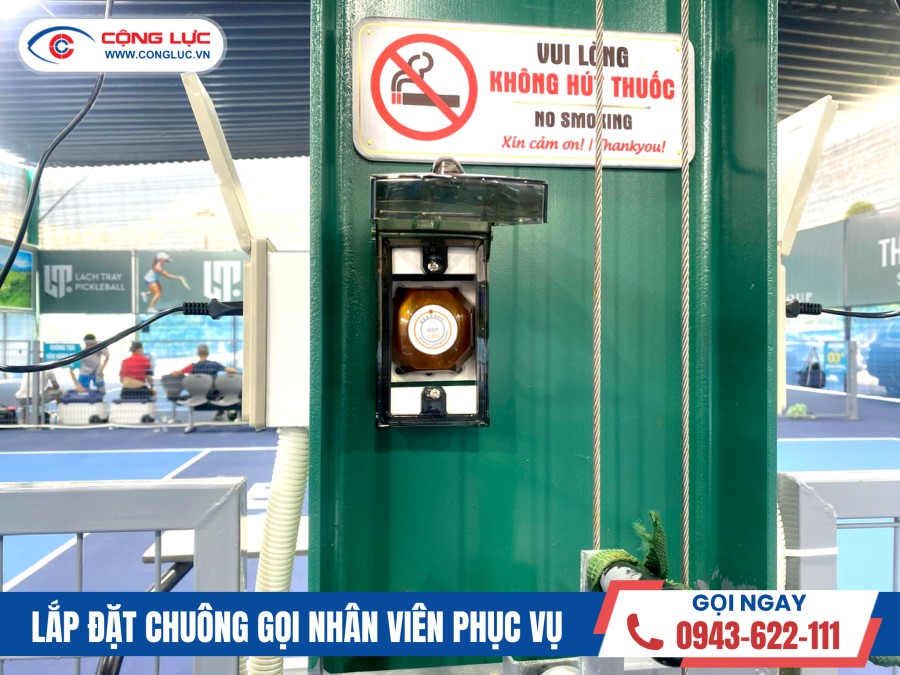 Lắp chuông gọi phục vụ không dây sân pickleball lạch tray hải phòng