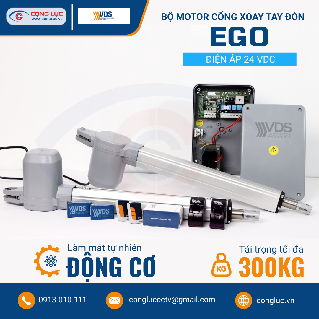 Cộng Lực bán mô tơ cổng xoay tay đòn VDS EGO tại Hải Phòng chính hãng