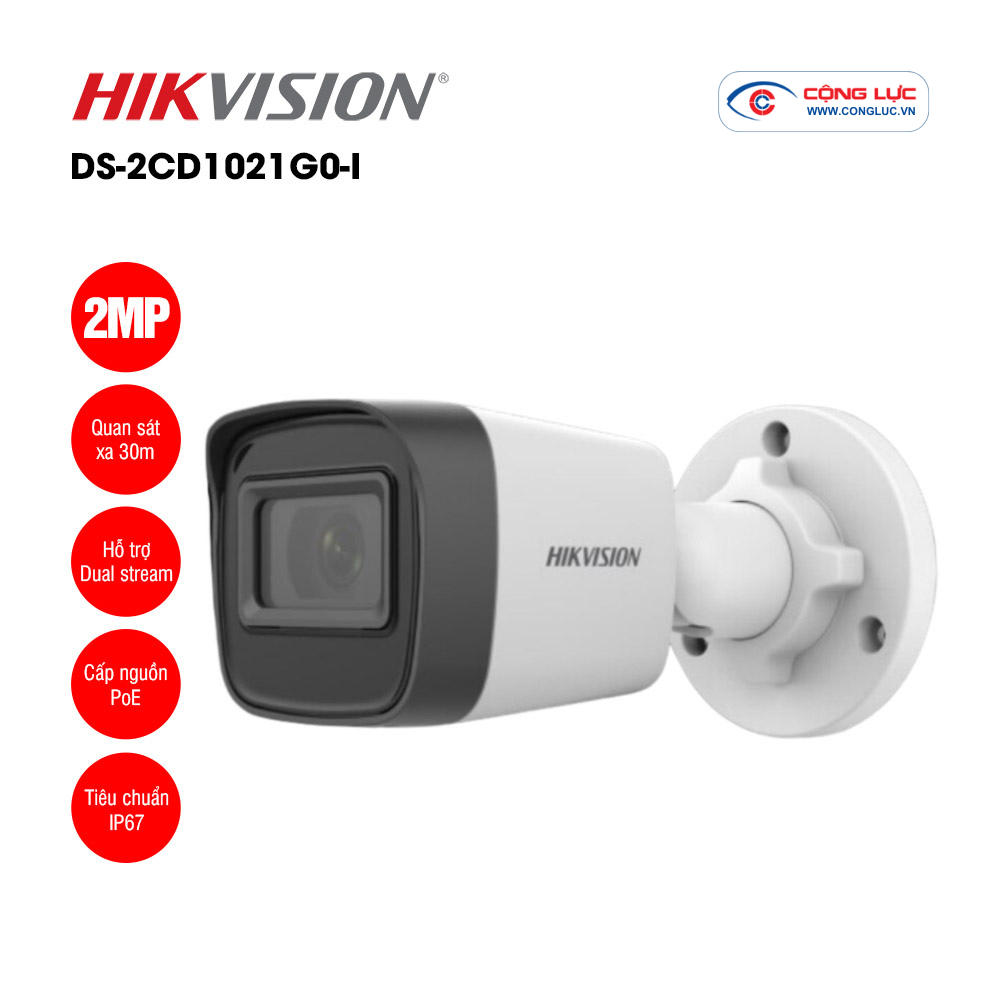 bán Camera IP 2MP thân trụ HIKVISION DS-2CD1021G0-I giá tốt nhất
