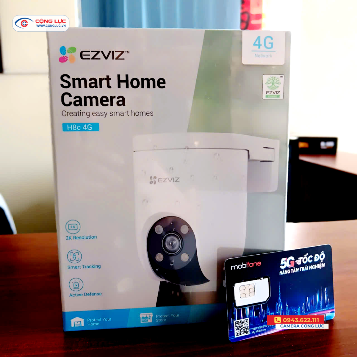 Camera wifi sim 4G Ezviz H8C 2K 3MP chính hãng giá rẻ