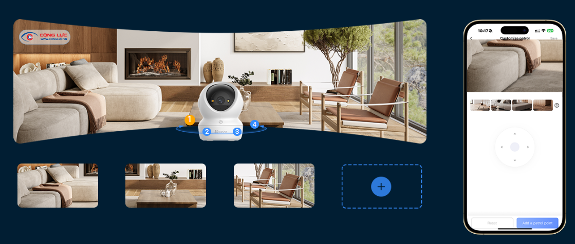 Camera Trong Nhà Ezviz H6C G1 4K 8MP giám sát an ninh dễ dàng