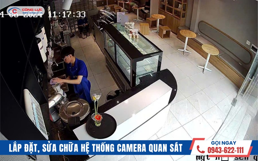 lắp đặt trọn gói camera quan sát cửa hàng cà phê tại hải phòng