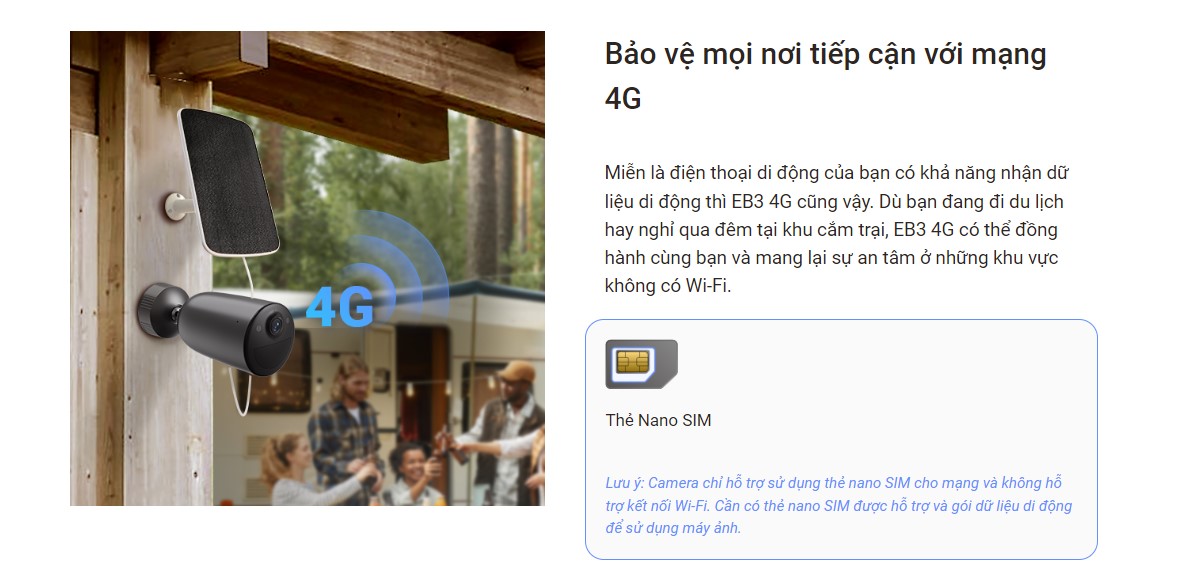 EZviz EB3 4G bảo vệ mọi nơi tiếp cận với mạng 4G