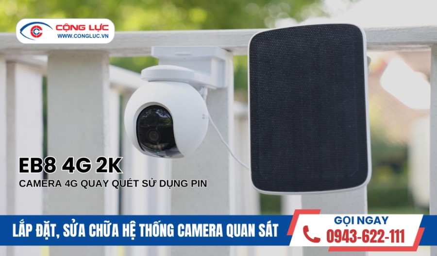 Camera Sim 4G quay quét 360 độ ngoài trời sử dụng Pin