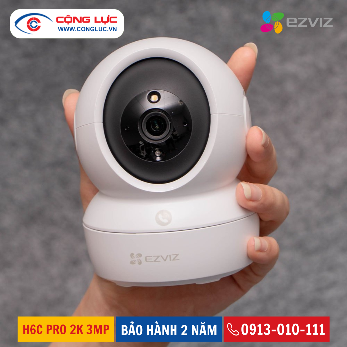 Camera wifi ezviz trong nhà H6C Pro 2K 3MP chính hãng giá rẻ tại Hải Phòng