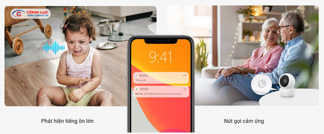 Camera wifi Ezviz H6C Pro 2K 3MP liên lạc 2 chiều thuận tiện