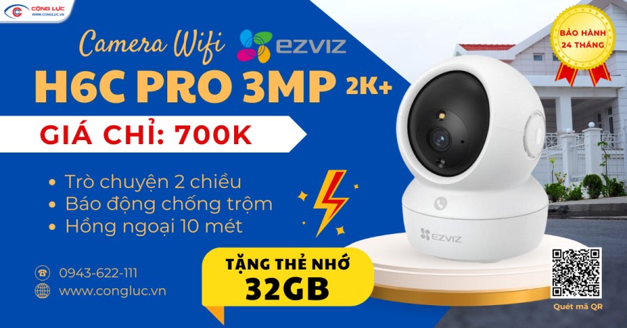 camera wifi ezviz H6C Pro 2K 3MP chính hãng giá rẻ tại Hải Phòng