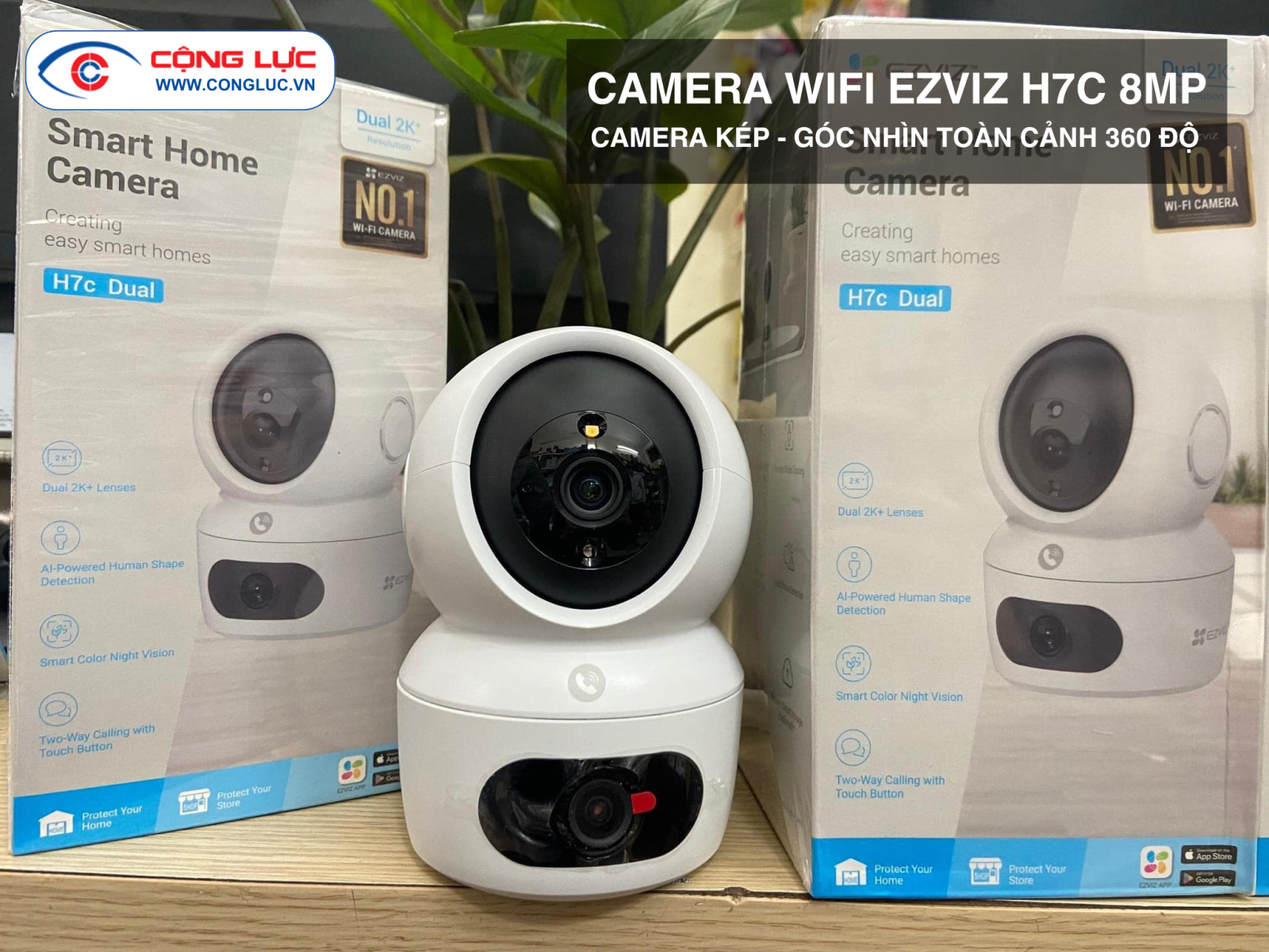Lắp đặt camera wifi Ezviz H7C 8mp chính hãng giá rẻ tại Hải Phòng 
