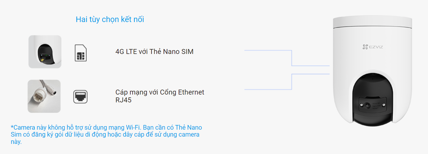 Camera sim 4g Ezviz H8C 2K bảo vệ toàn diện không phụ thuộc wifi