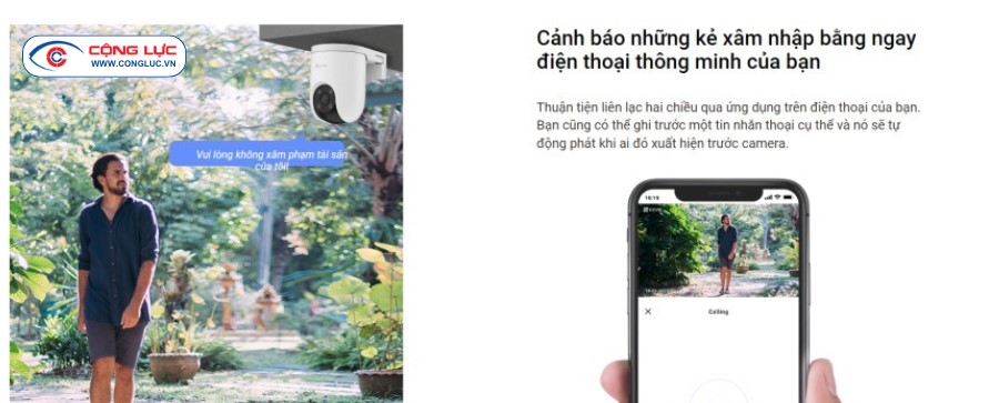 Camera sim 4g Ezviz H8C 2K cảnh báo chống trộm về tin nhắn điện thoại