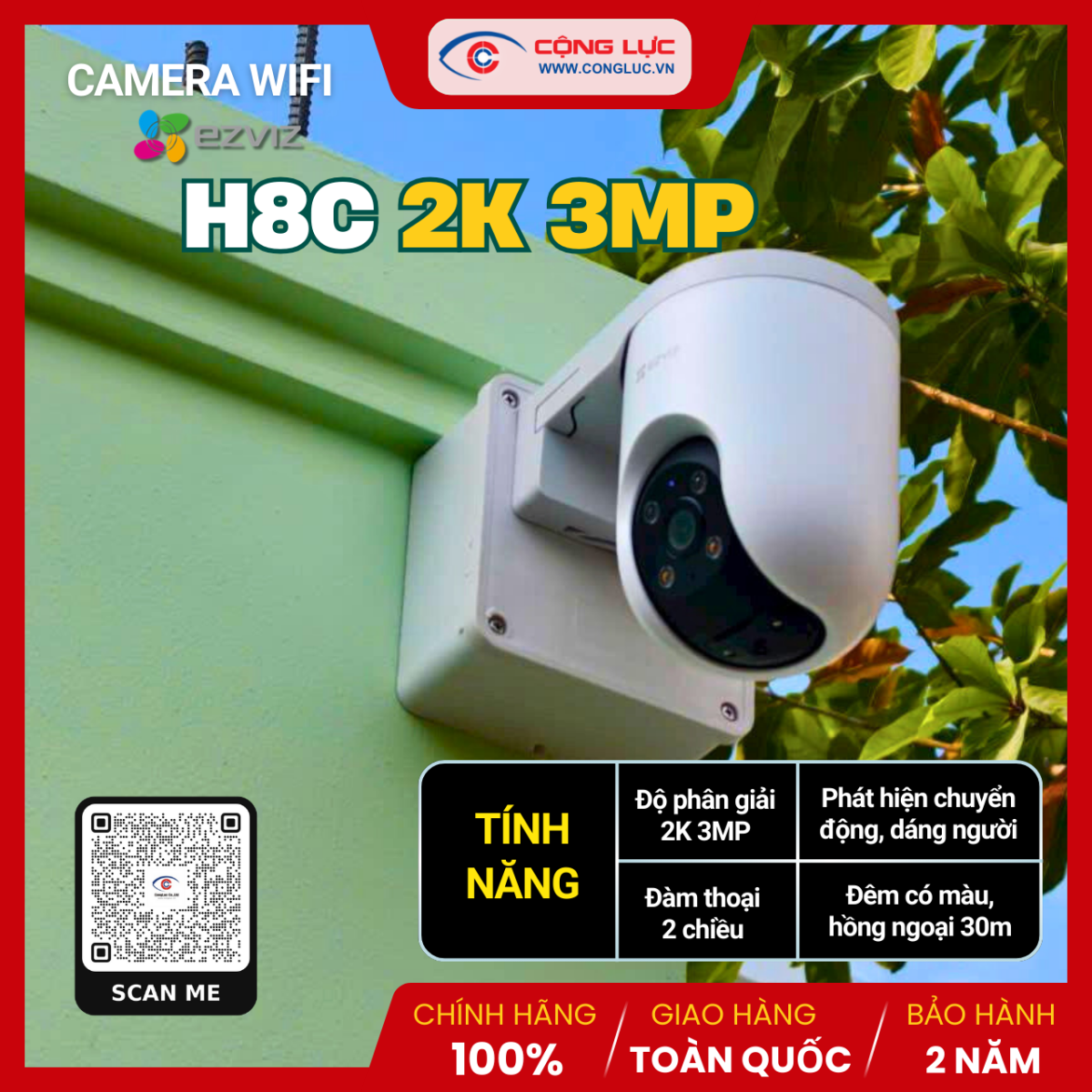 Ezviz H3 3K 5MP top camera wifi ngoài trời tốt nhất 2026
