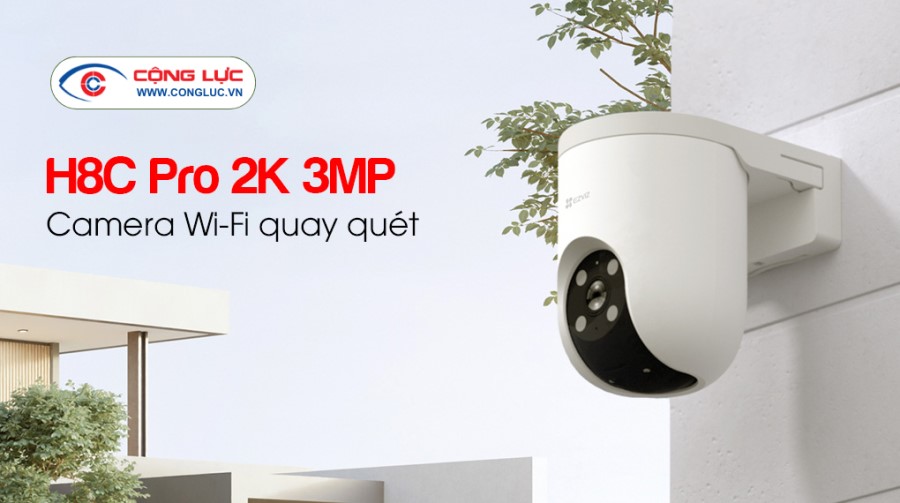 Camera wifi Ezviz H8C pro 2K 3MP xoay 360 độ đàm thoại 2 chiều, đèn còi cảnh báo