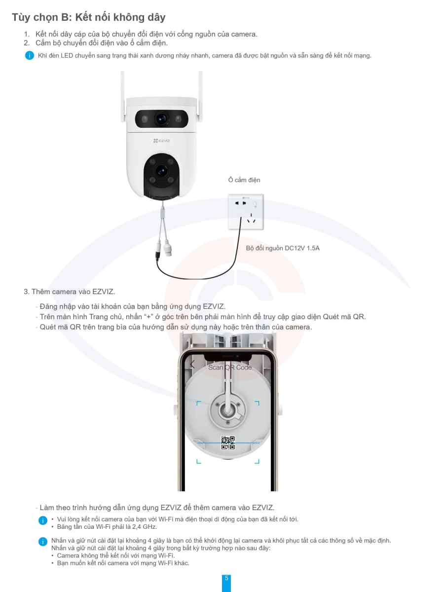 hướng dẫn sử dụng camera wifi 2 ống kính ngoài trời Ezviz H9C 6MP-6