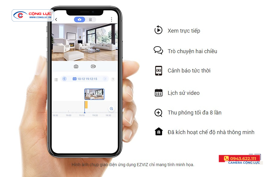 Camera wifi Ezviz C1C-B xem dễ dàng trên ứng dụng Ezviz
