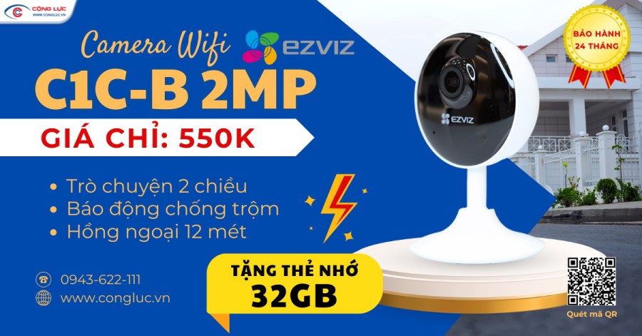 camera wifi ezviz c1c-b 2mp chính hãng giá rẻ tại Hải Phòng