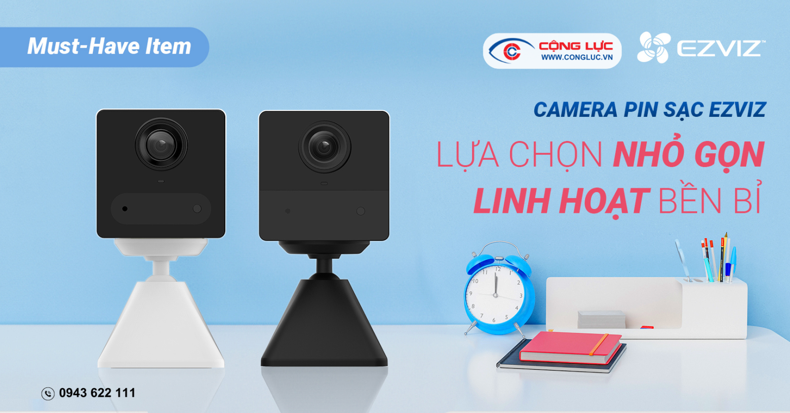 Camera wifi Pin sạc Ezviz BC2 trong nhà giá rẻ