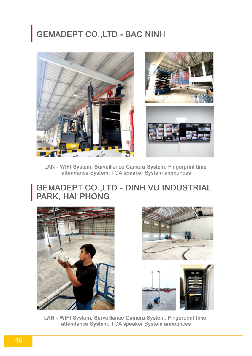 Hồ sơ năng lực công ty Cộng Lực - thi công hệ thống camera nhà máy Gemadept