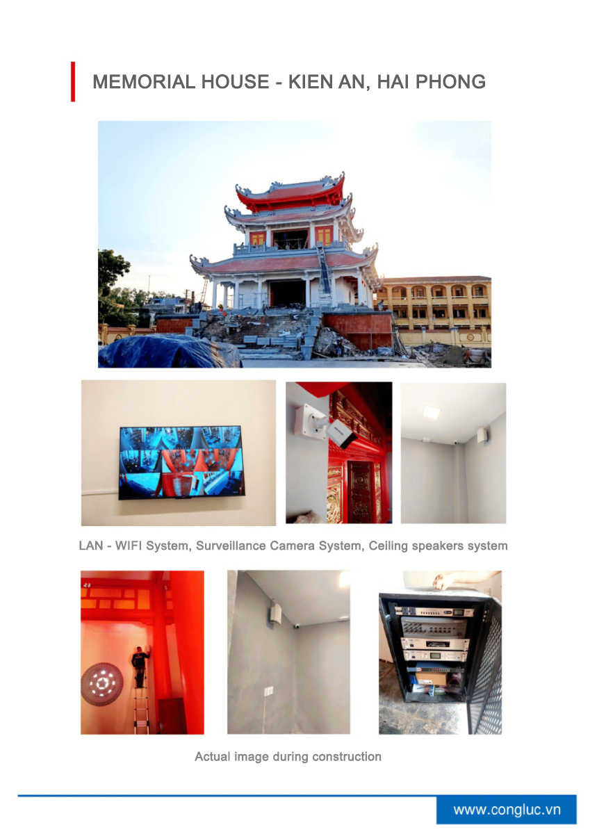 hồ sơ năng lực công ty Cộng Lực - lắp đặt camera tại nhà tưởng niệm kiến an hải phòng