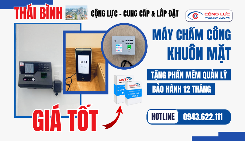 lắp máy chấm công khuôn mặt tại thái bình chuyên nghiệp