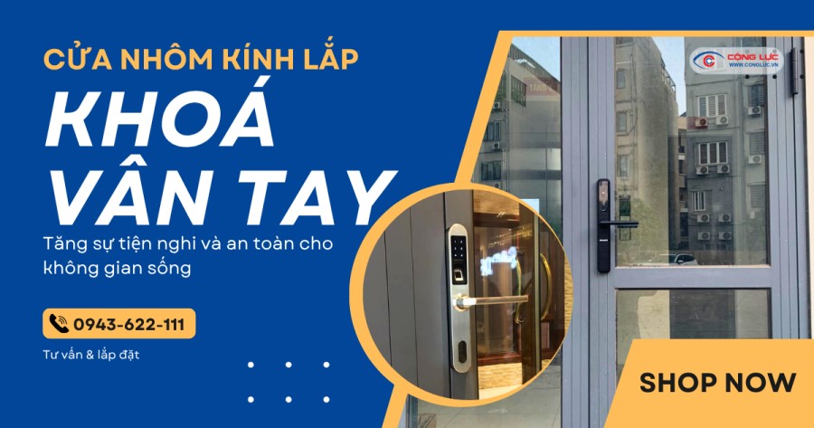 lắp khoá vân tay cửa nhôm kính tại Hải Phòng uy tín