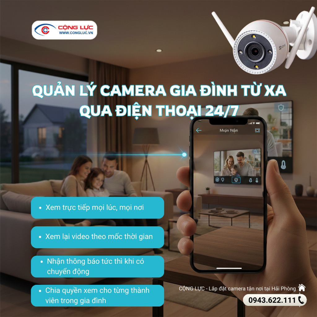 quản lý camera gia đình từ xa qua điện thoại