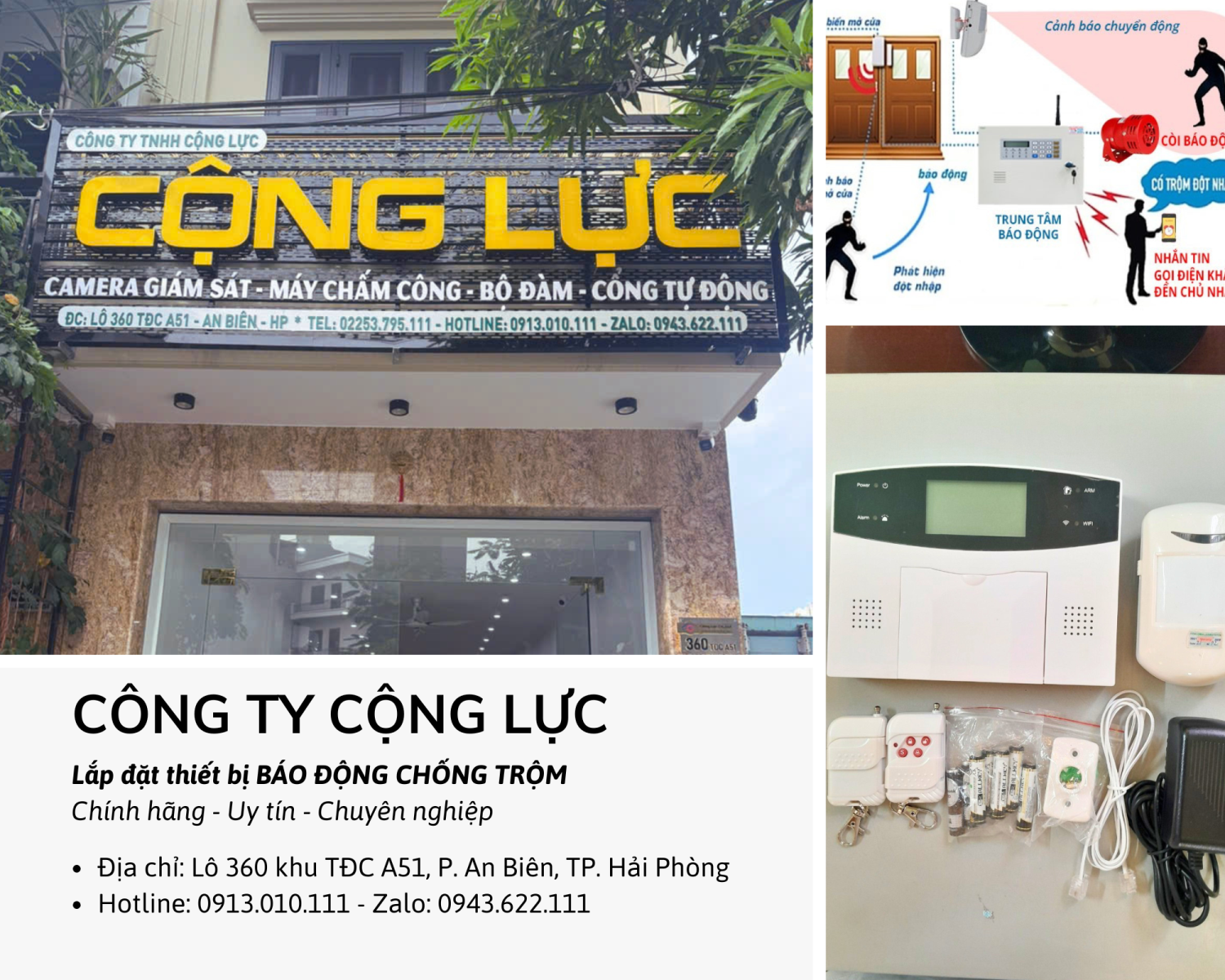 Cộng Lực lắp đặt báo động chống trộm tại Hải Phòng phường An Biên