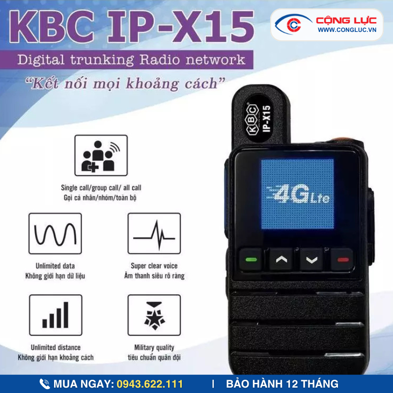 Máy bộ đàm KBC IP X15 giá rẻ tại Hải Phòng