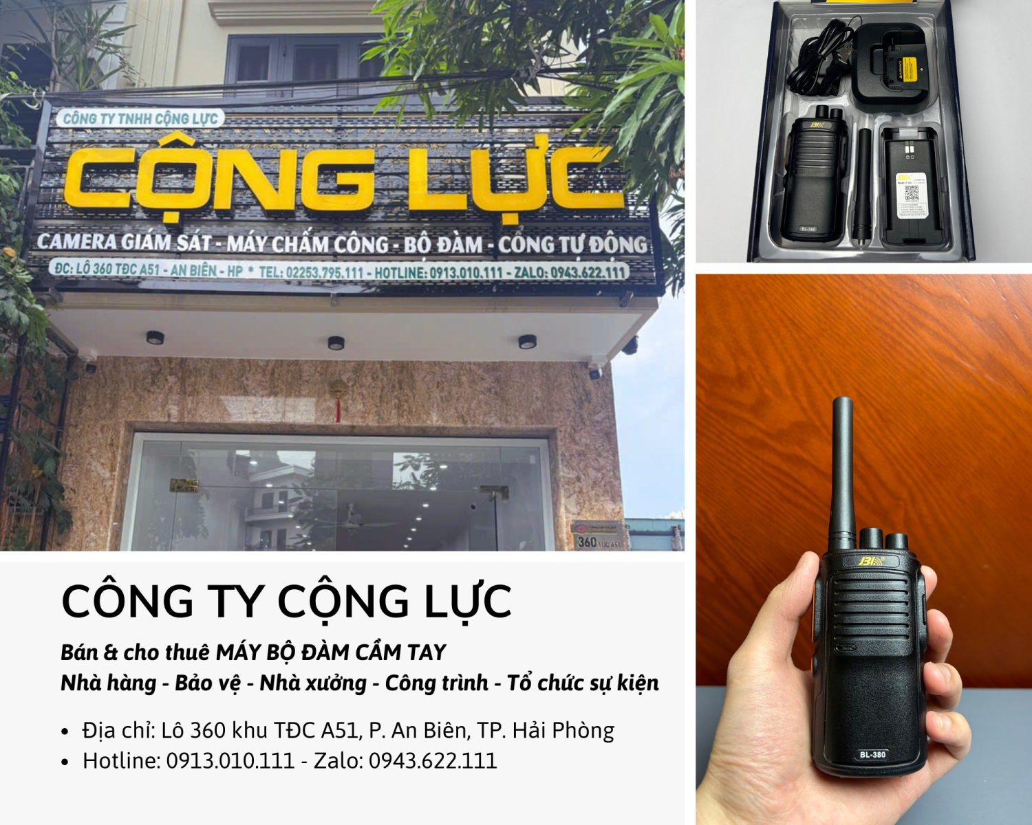 Cộng Lực địa chỉ bán và cho thuê bộ đàm tại Hải Phòng giá rẻ