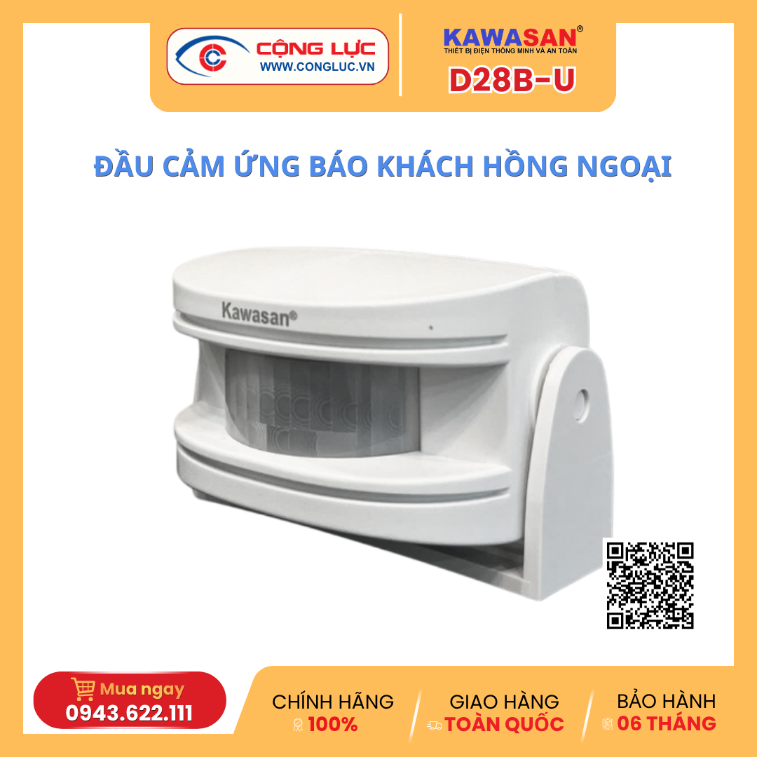Bán đầu cảm ứng báo khách hồng ngoại không dây D28B-U giá rẻ tại Hải Phòng