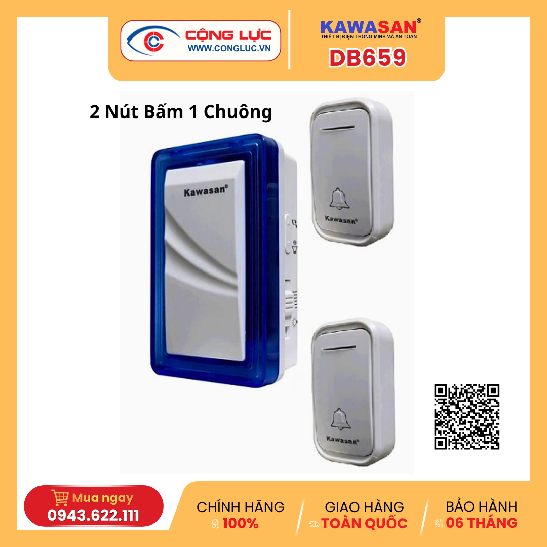 Bán chuông không dây Kawasan DB659 chính hãng, giá rẻ tại Hải Phòng
