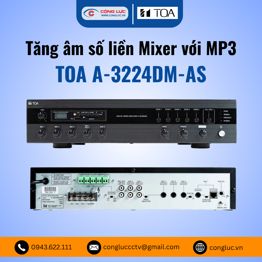 Bán Tăng âm số liền Mixer với MP3: A-3224DM-AS tại Hải Phòng giá tốt nhất