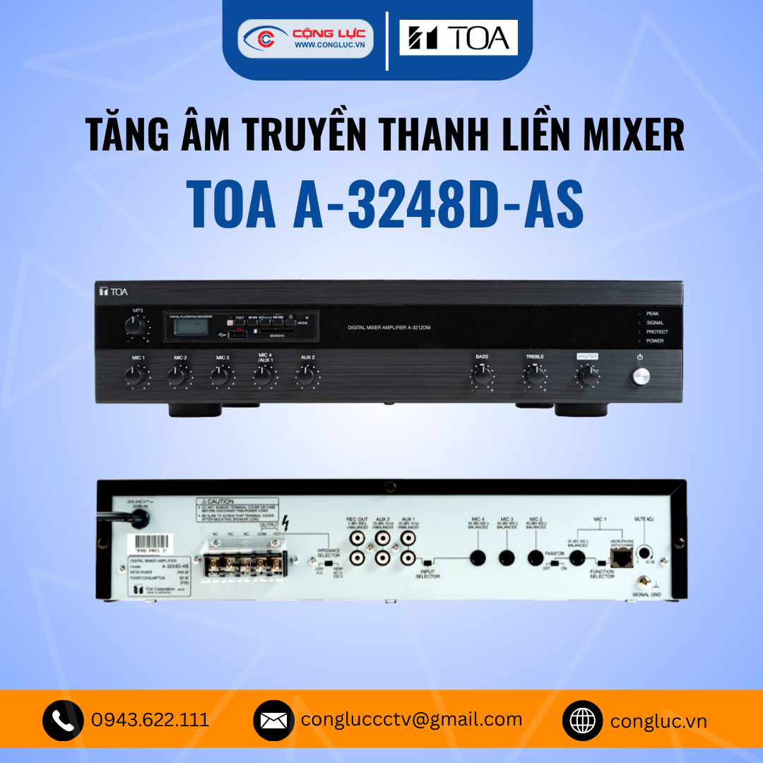 Bán tăng âm truyền thanh liền mixer A-3248D-AS 1 F00 tại Hải Phòng
