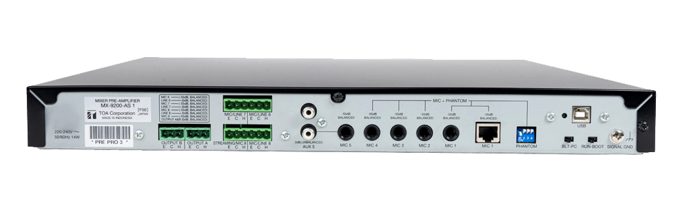 mặt sau MIXER TIỀN KHUẾCH ĐẠI KHÔNG DÂY TOA MX-9200-AS chính hãng