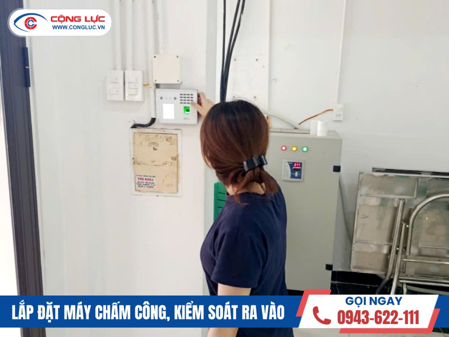lắp máy chấm công khuôn mặt tại công ty zlt outdoors phạm văn đồng hải phòng