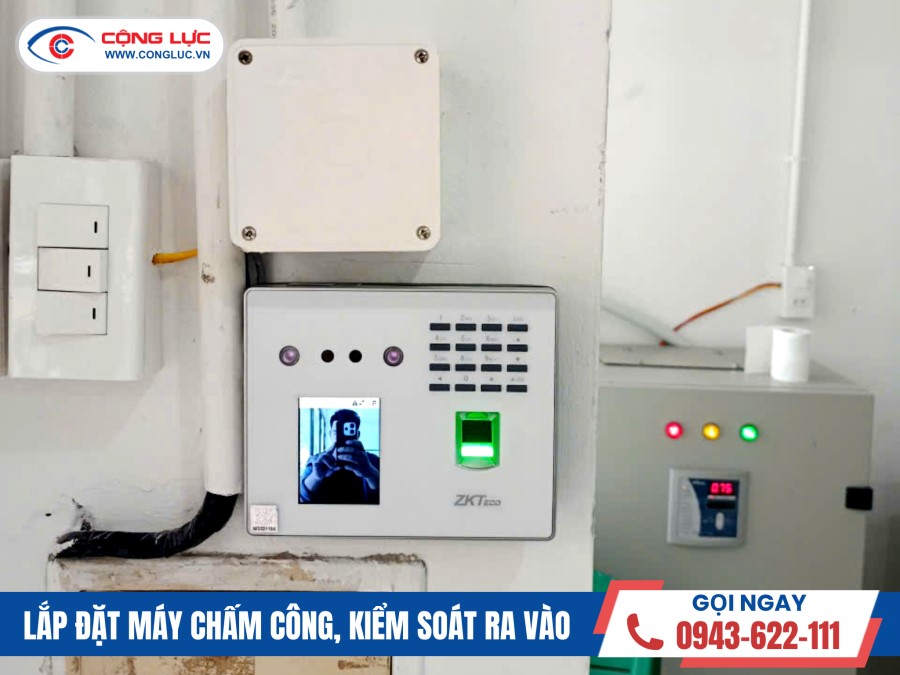 lắp máy chấm công khuôn mặt ZKteco MB-40VL tại công ty ZLT Outdoors