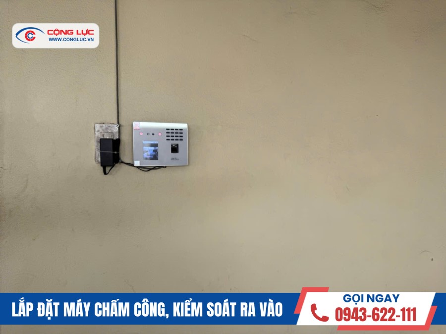 lắp máy chấm công khuôn mặt tại công ty thuỷ bộ đại dương