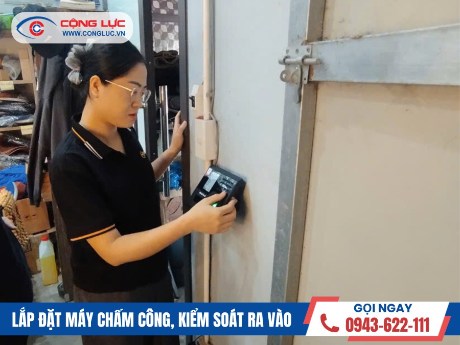 Lắp máy chấm công khuôn mặt trung tâm chăm sóc xe hơi Minh Hiếu tại Huyện An Lão Hải Phòng