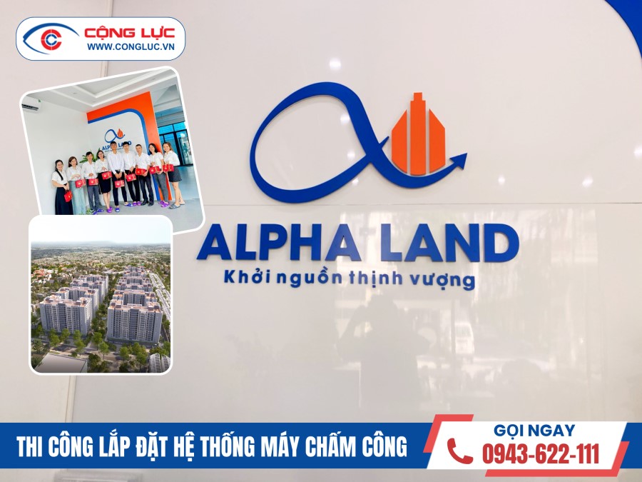 lắp đặt máy chấm công vân tay ở văn phòng BĐS Alpha Land Hoàng Huy Mall Hải Phòng