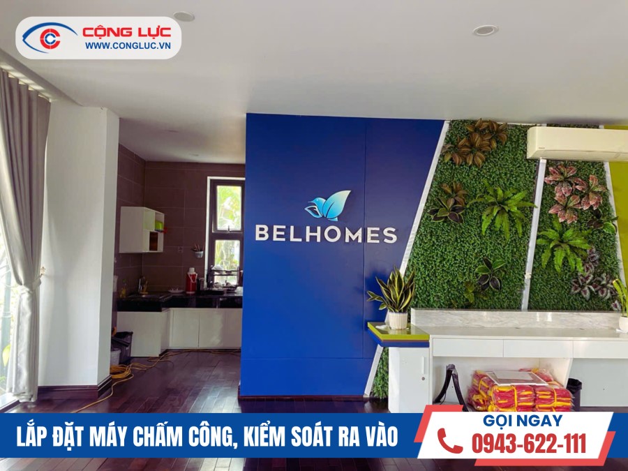 lắp máy chấm công vân tay ở văn phòng bđs bellhomes huyện thuỷ nguyên hải phòng